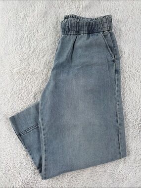 Kensie Light Blue Elastic Waist Denim Pants